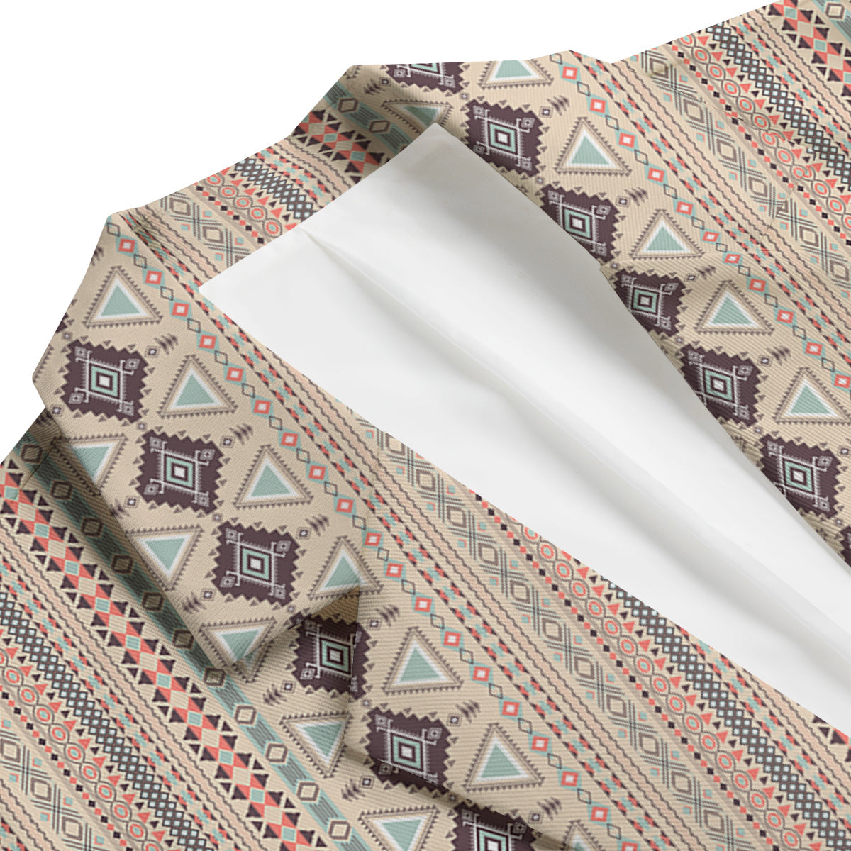 Aztec Beige Print Pattern Men's Blazer-grizzshop