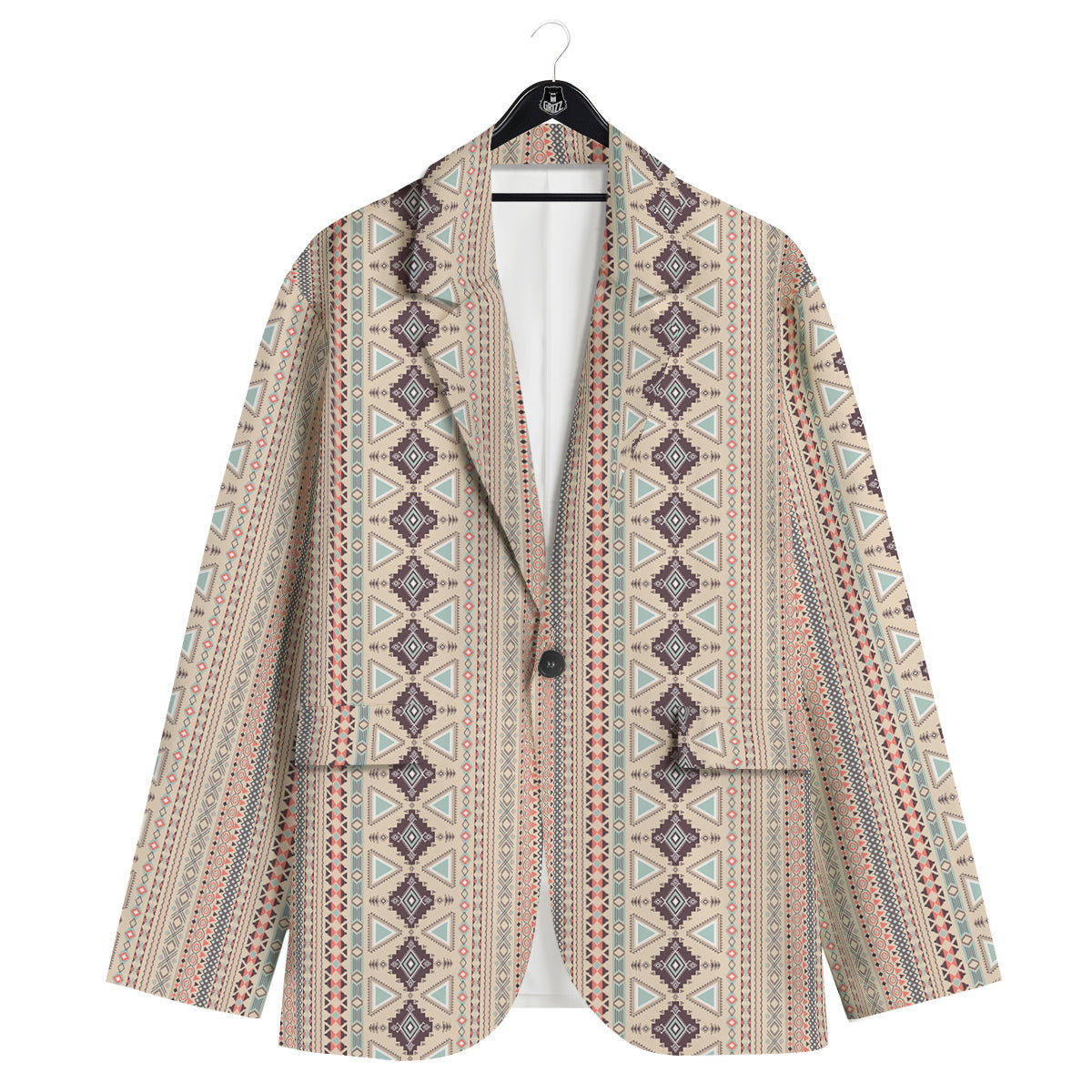 Aztec Beige Print Pattern Men's Sport Coat-grizzshop