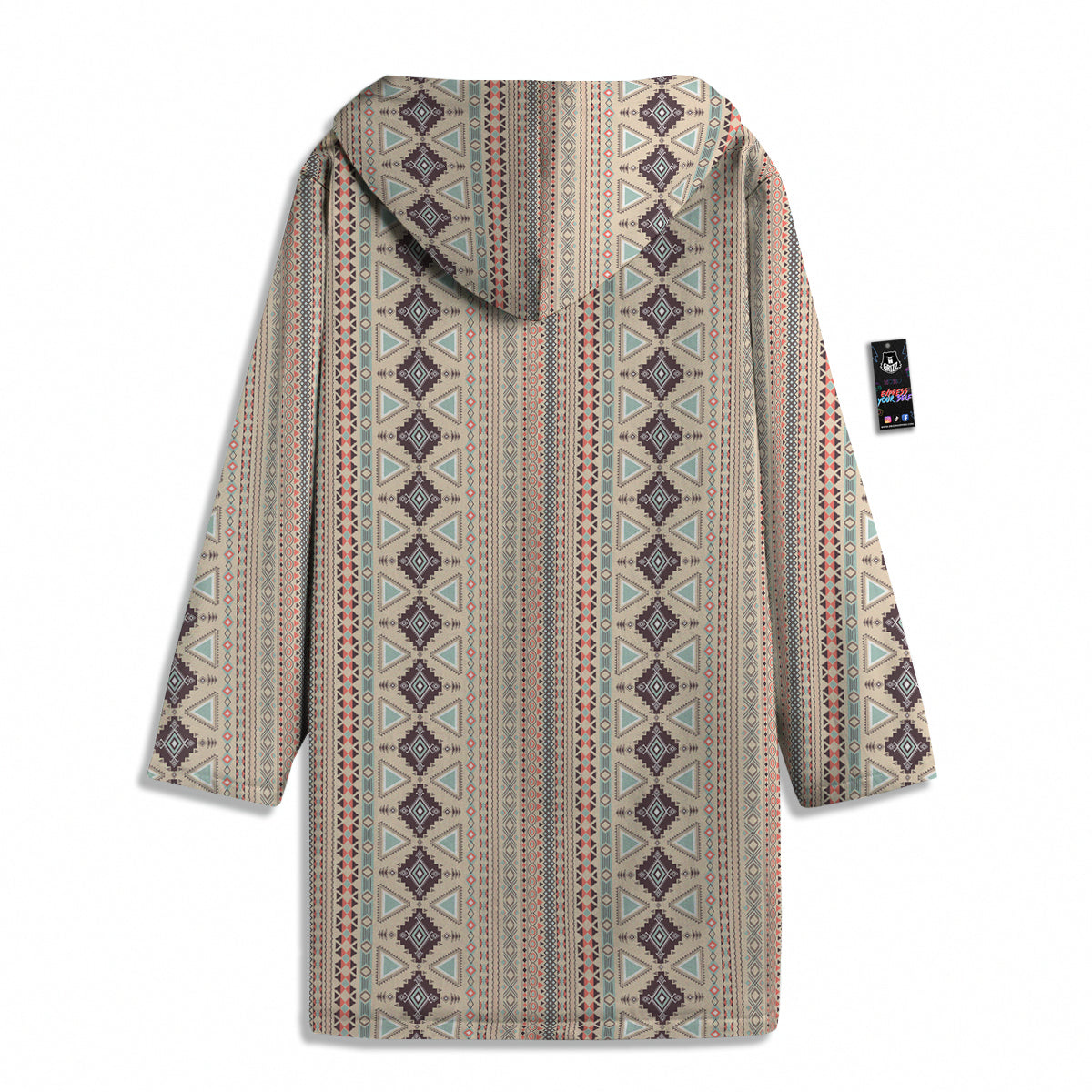 Aztec Beige Print Pattern Men's Windbreaker Jacket-grizzshop