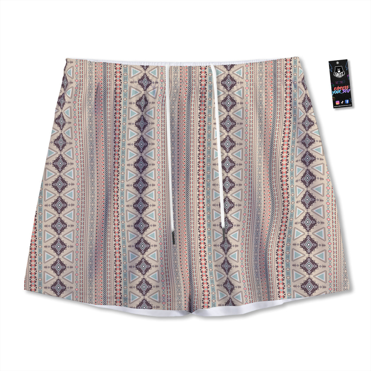 Buffalo Check Forest Green Print Pattern Mesh Shorts