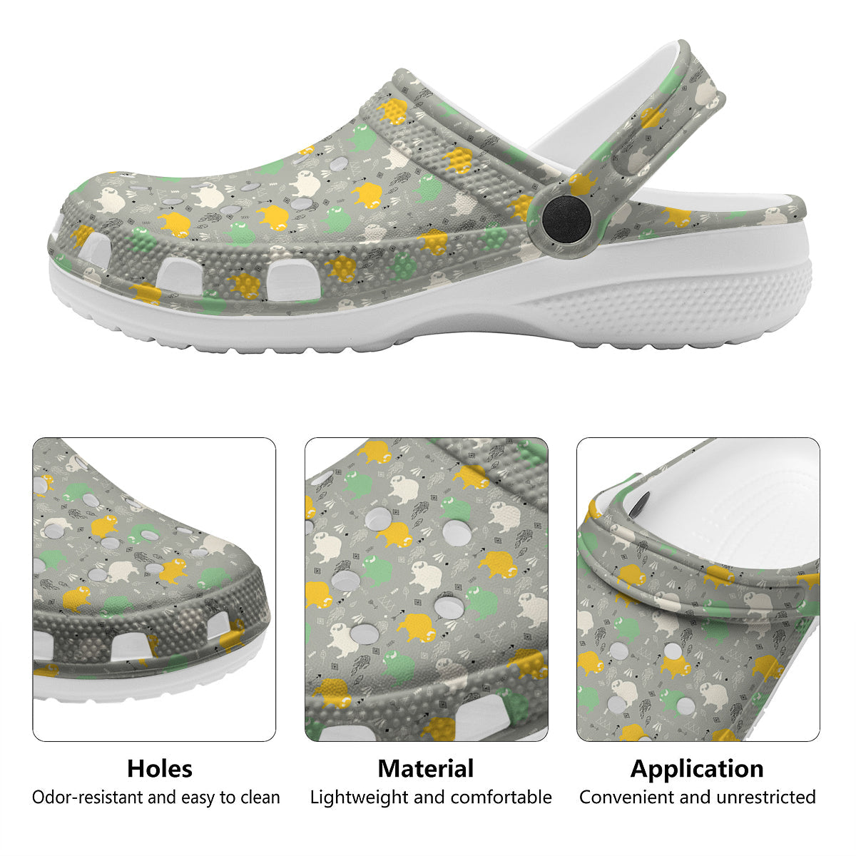 Aztec Bison Print Pattern Clog-grizzshop