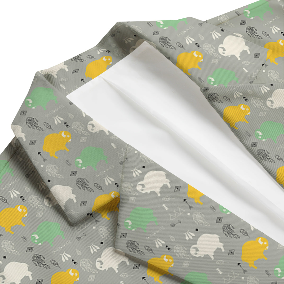 Aztec Bison Print Pattern Men's Blazer-grizzshop