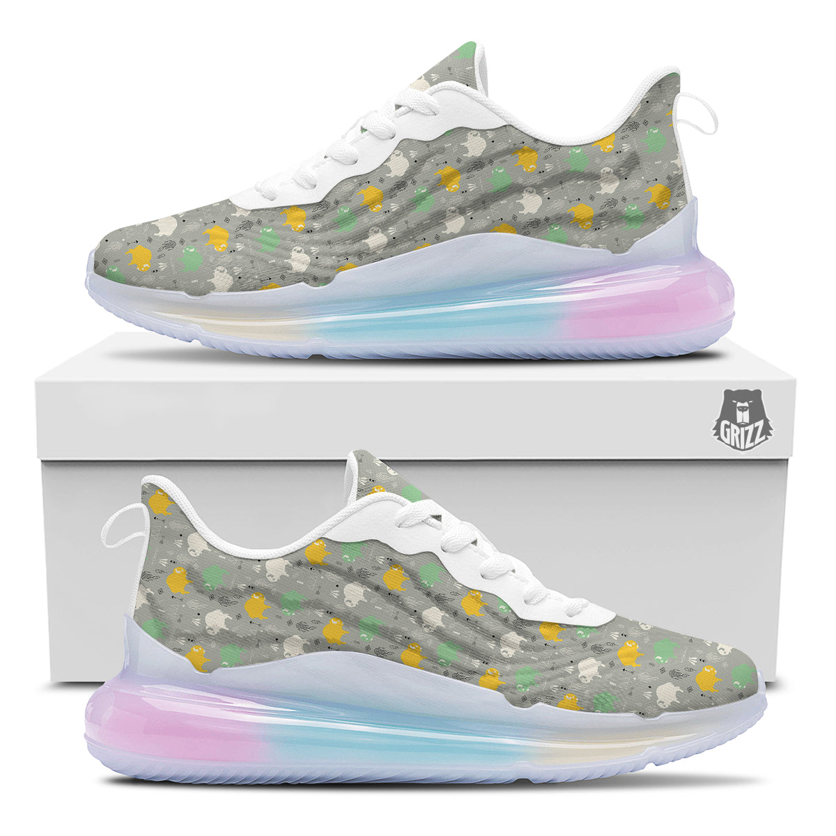 Aztec Bison Print Pattern Running Sneakers-grizzshop