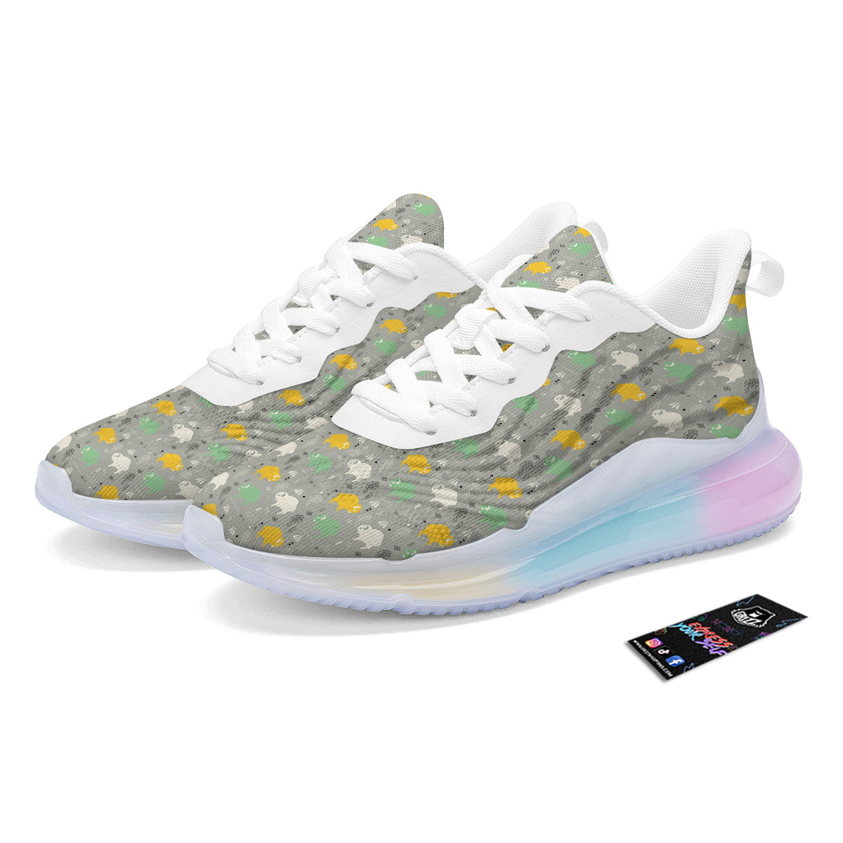 Aztec Bison Print Pattern Running Sneakers-grizzshop
