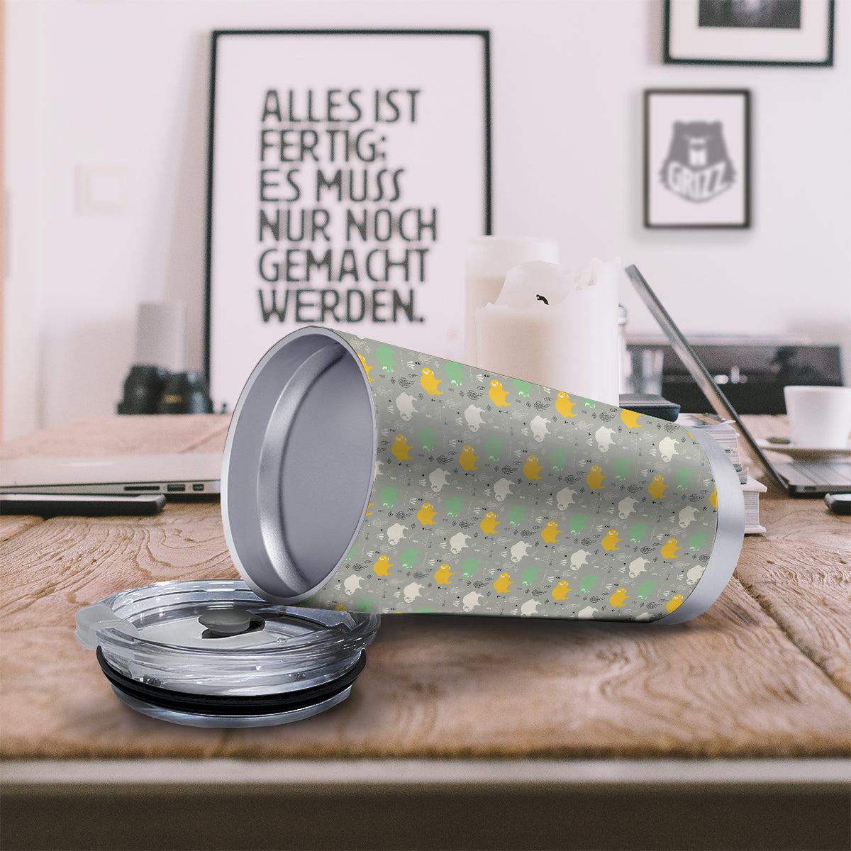 Aztec Bison Print Pattern Tumbler-grizzshop