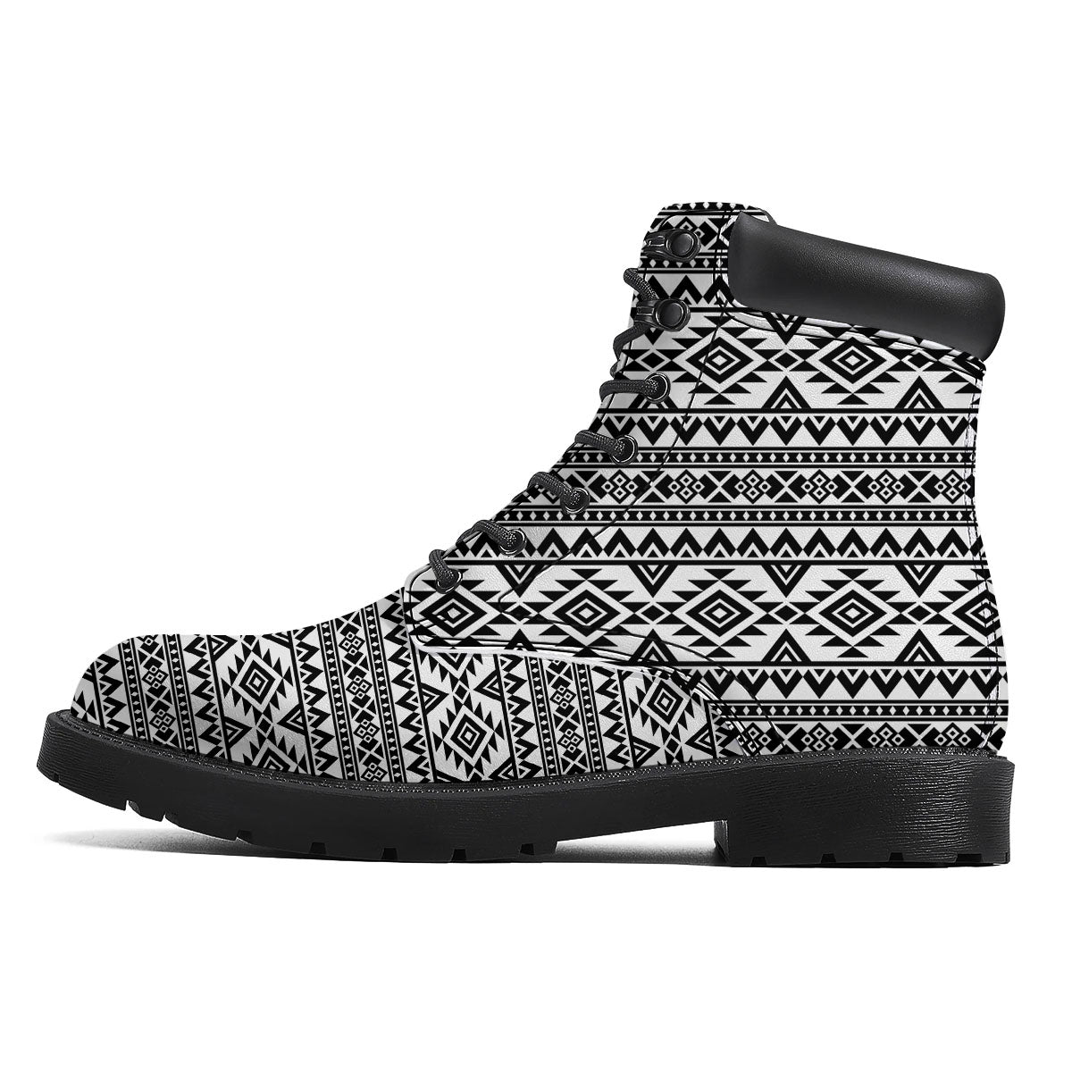 Aztec Black Ethnic Print Pattern Boots-grizzshop