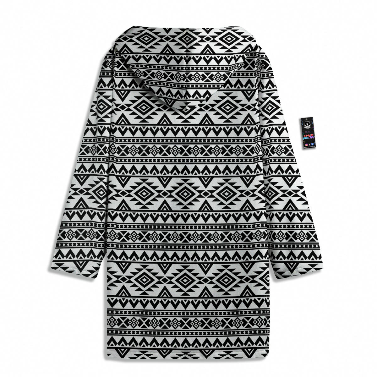 Aztec Black Ethnic Print Pattern Men's Windbreaker Jacket-grizzshop