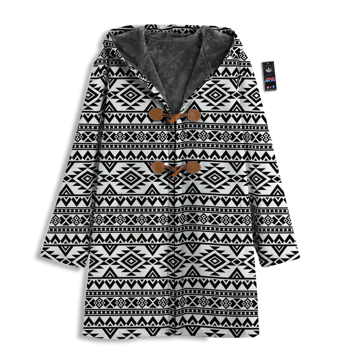 Aztec Black Ethnic Print Pattern Men's Windbreaker Jacket-grizzshop
