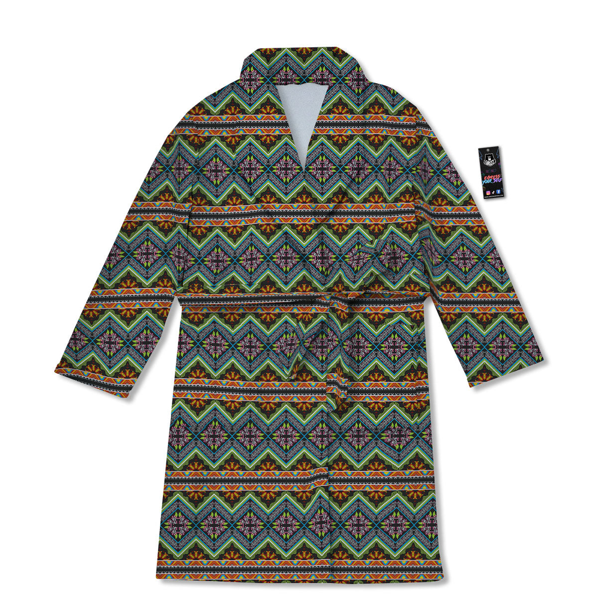 Aztec Boho Tribal Print Pattern Bathrobe-grizzshop