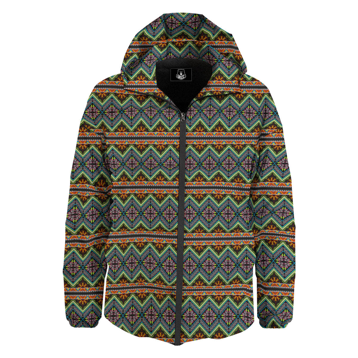 Aztec Boho Tribal Print Pattern Down Jacket-grizzshop