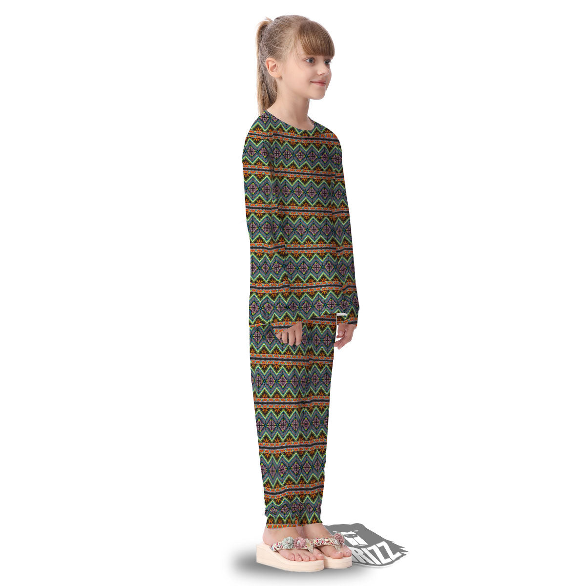 Aztec Boho Tribal Print Pattern Kid's Pajamas-grizzshop