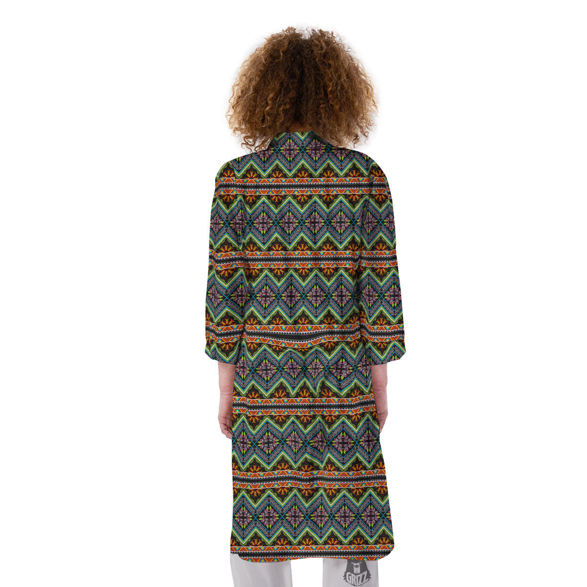 Aztec Boho Tribal Print Pattern Kimono-grizzshop
