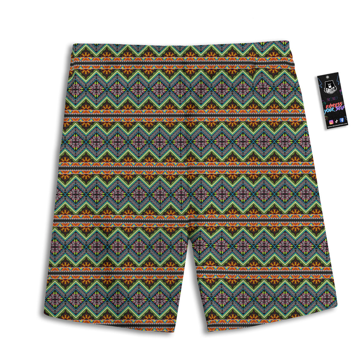 Aztec Boho Tribal Print Pattern Men's Athletic Shorts