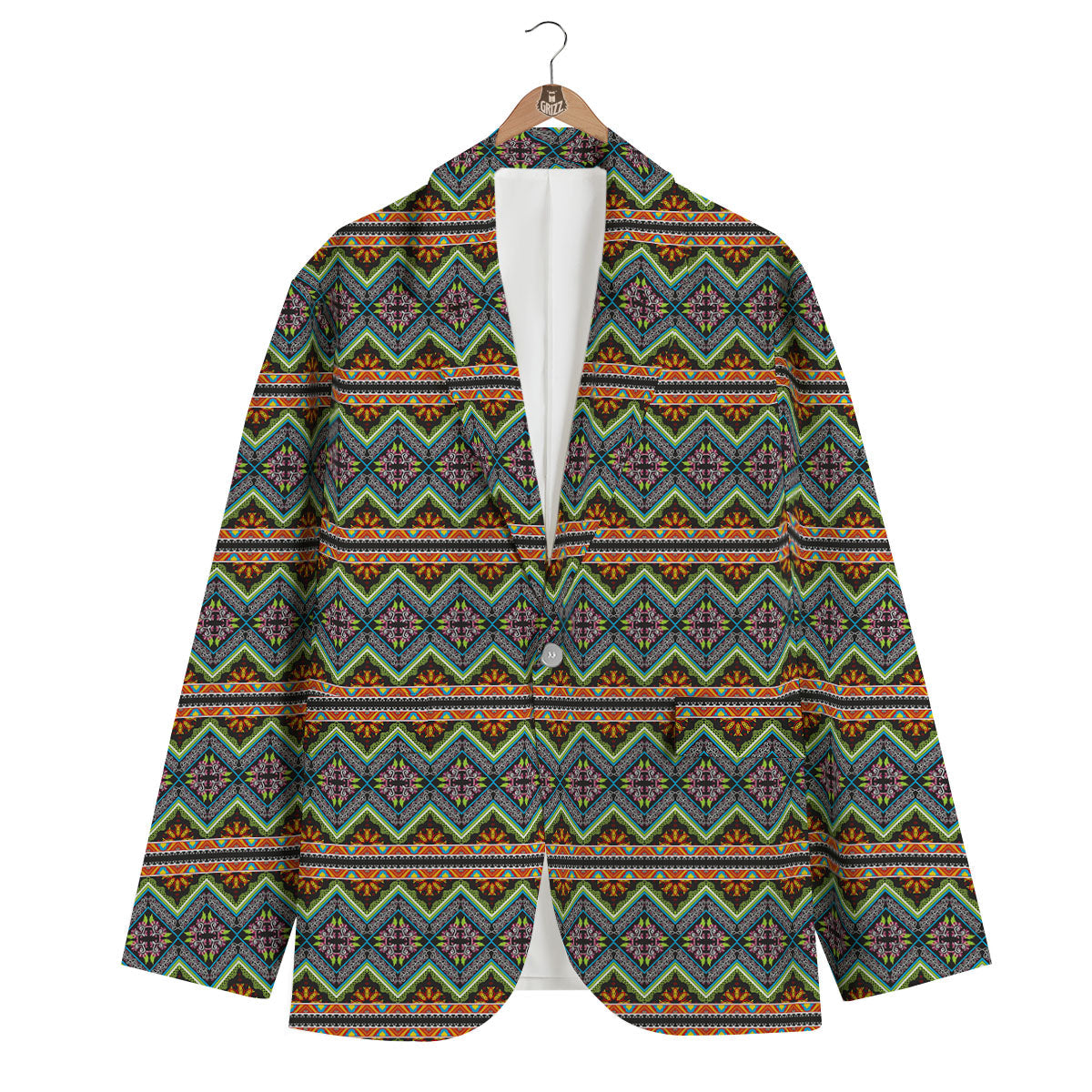 Aztec Boho Tribal Print Pattern Men's Blazer-grizzshop