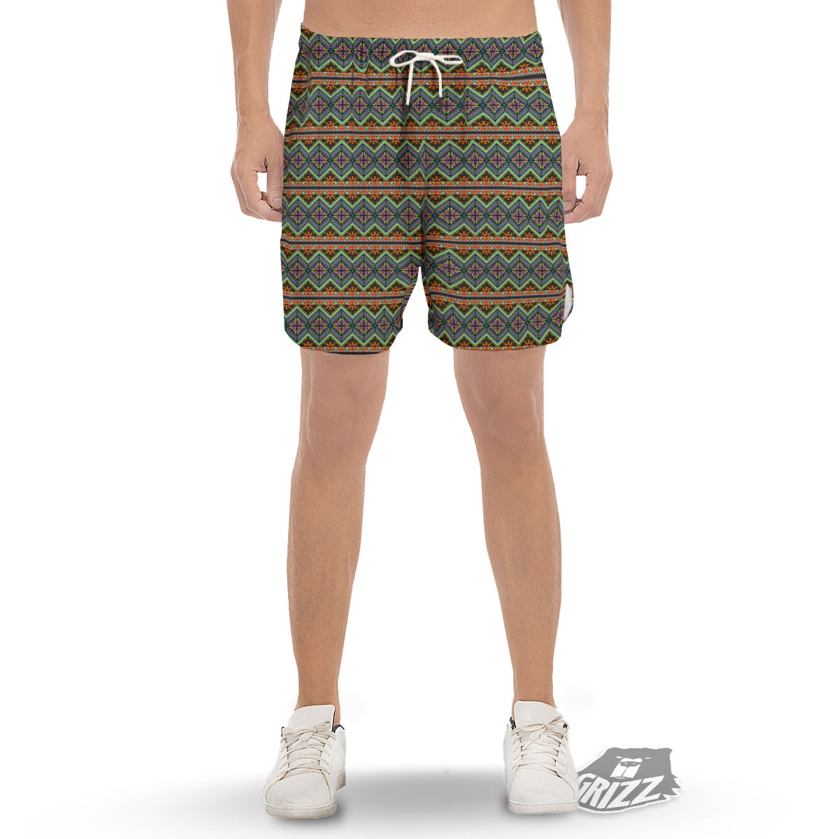 Aztec Boho Tribal Print Pattern Men's Gym Shorts-grizzshop