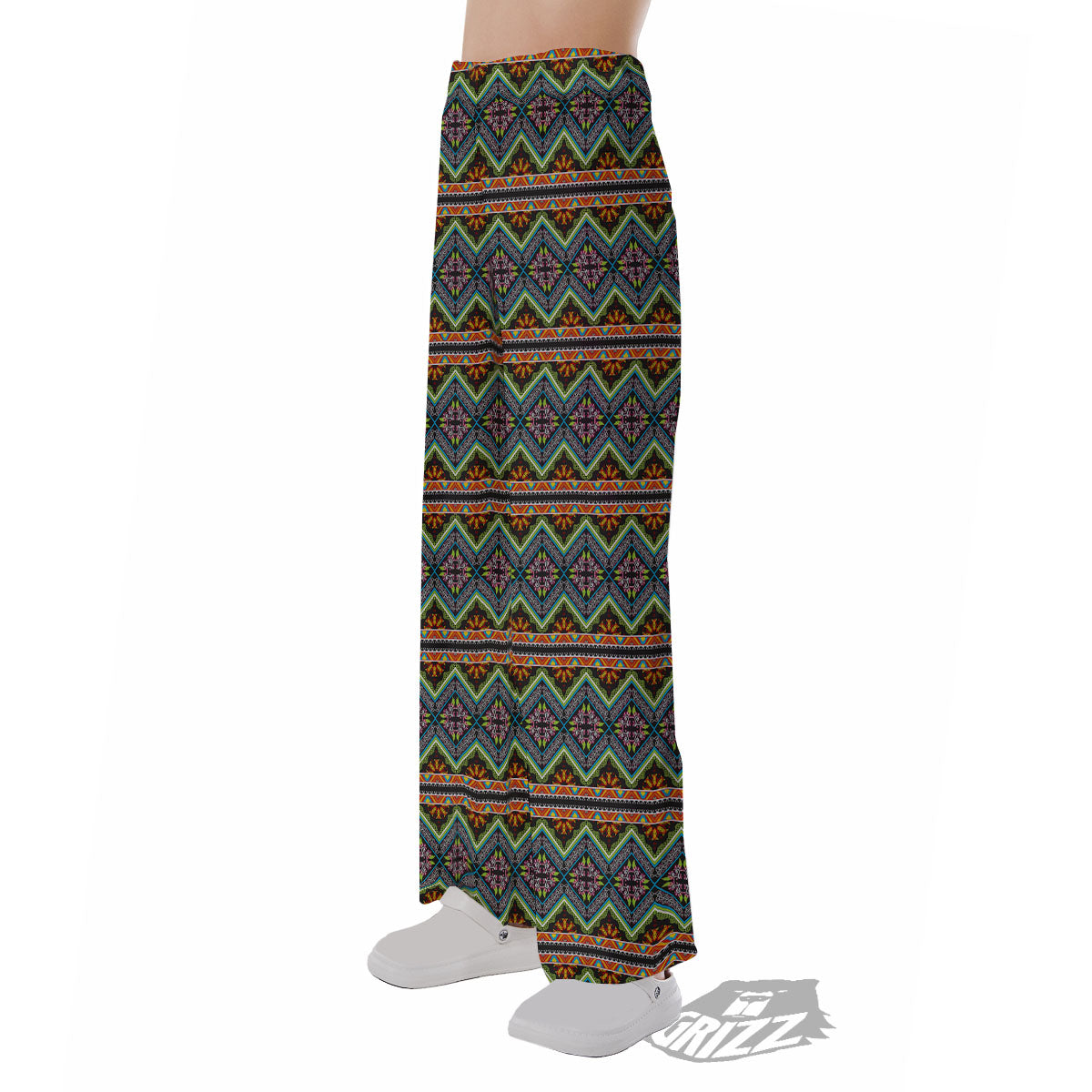 Aztec Boho Tribal Print Pattern Pajama Pants-grizzshop
