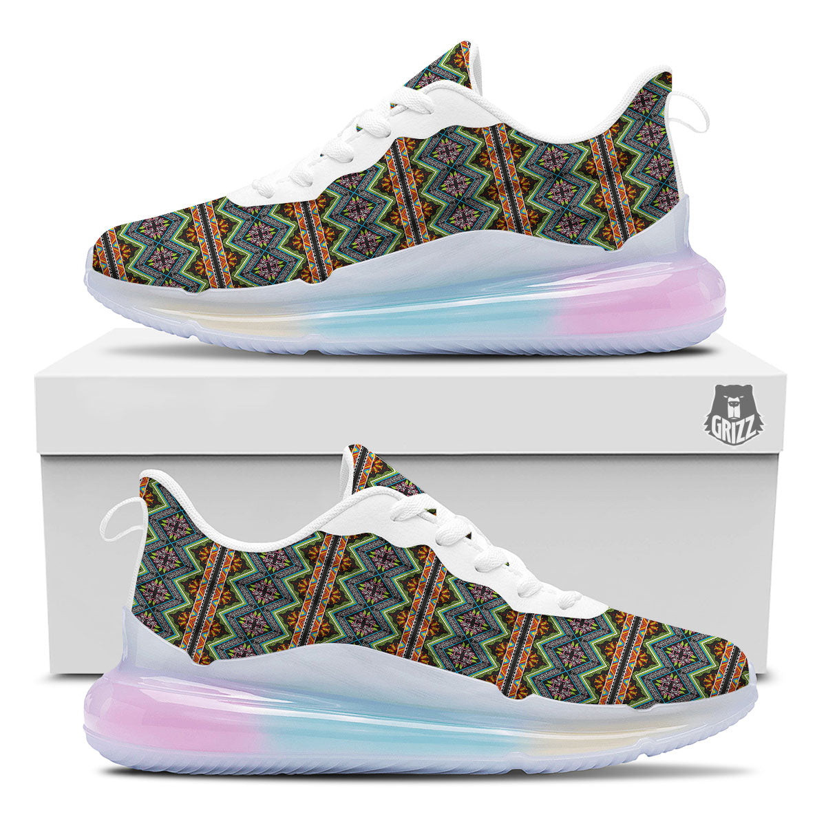 Aztec Boho Tribal Print Pattern Running Sneakers-grizzshop