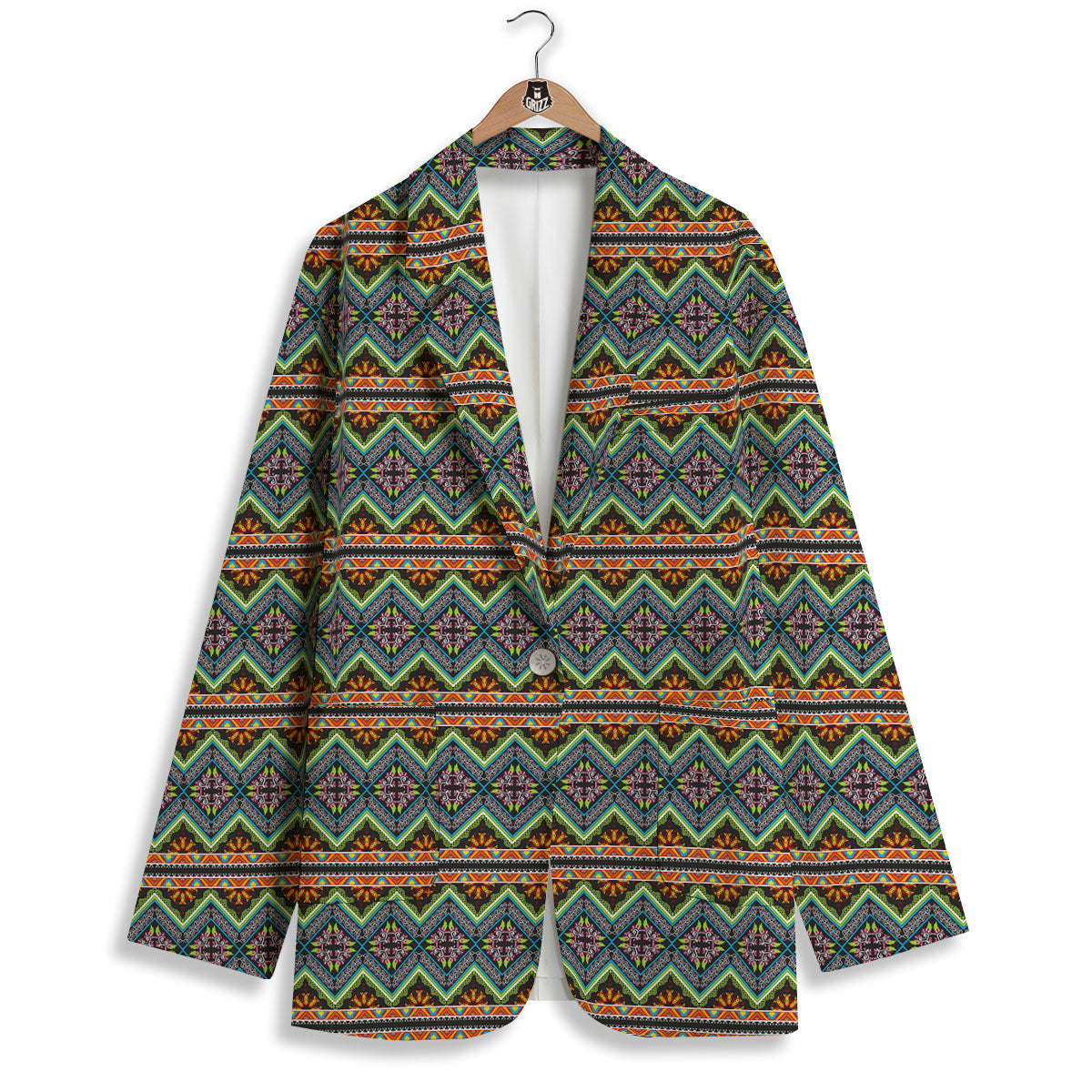 Aztec Boho Tribal Print Pattern Women's Blazer-grizzshop