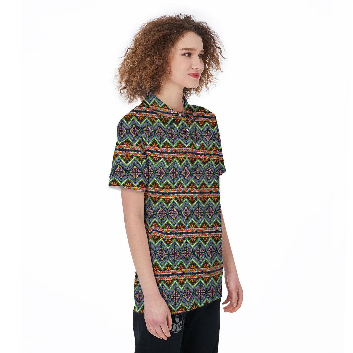 Aztec Boho Tribal Print Pattern Women's Golf Shirts-grizzshop