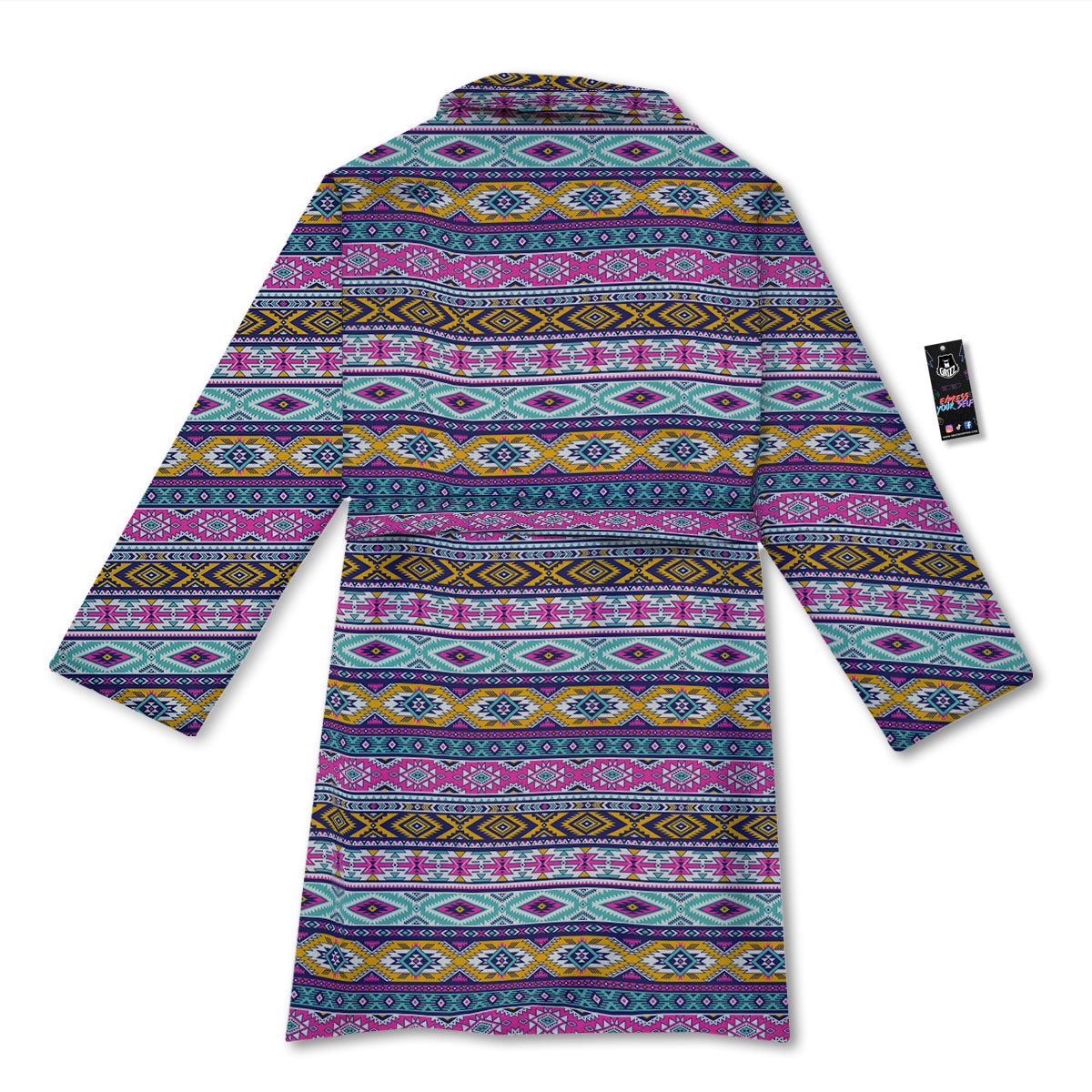 Aztec Bright Colors Print Pattern Bathrobe-grizzshop