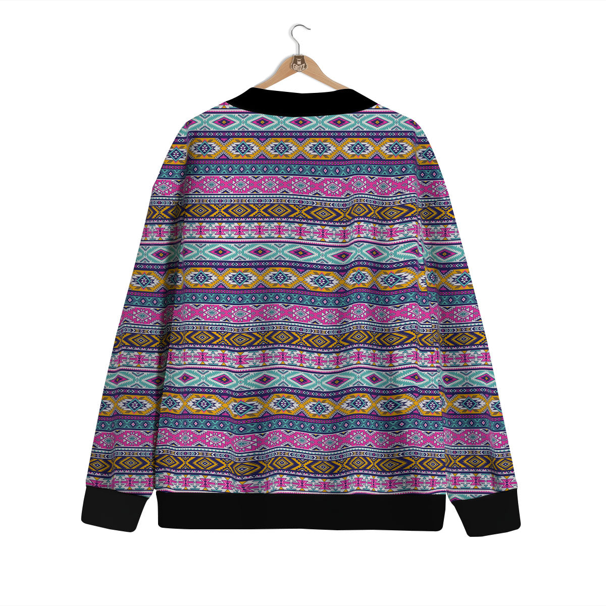 Aztec Bright Colors Print Pattern Cardigan-grizzshop
