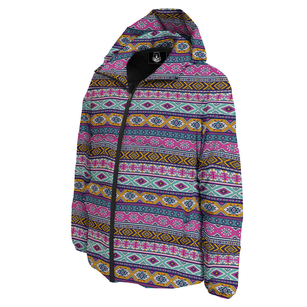 Aztec Bright Colors Print Pattern Down Jacket-grizzshop
