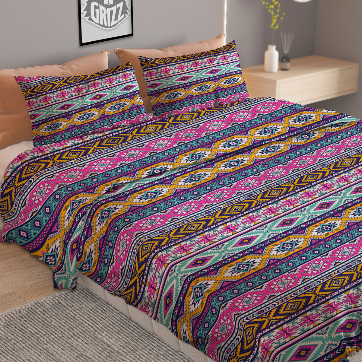 Aries Sign Black And Gold Print Duvet Cover Bedding Set