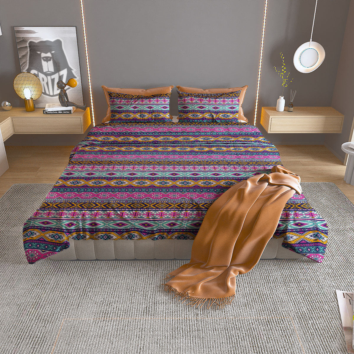 Aries Sign Black And Gold Print Duvet Cover Bedding Set