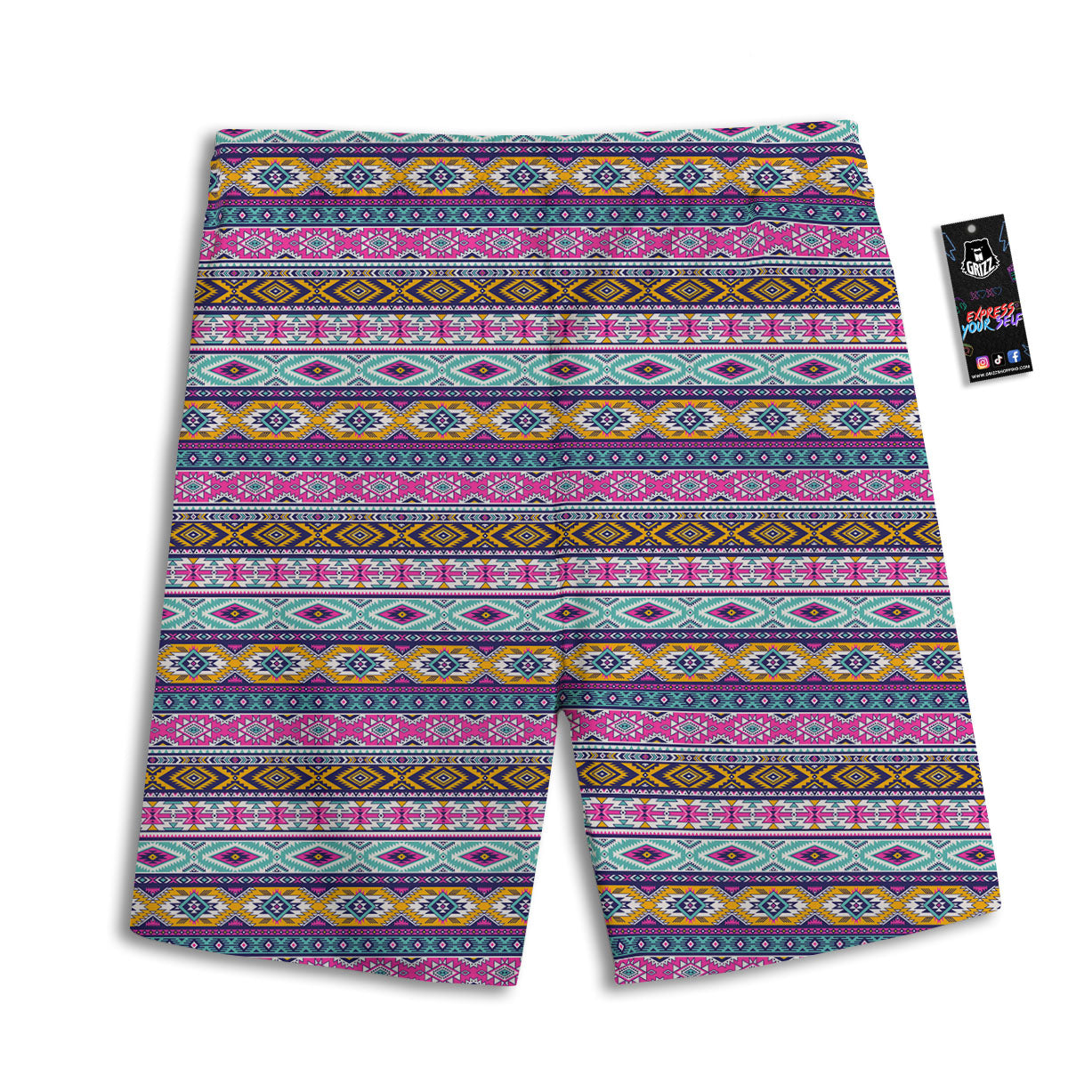 Aztec Bright Colors Print Pattern Men's Athletic Shorts