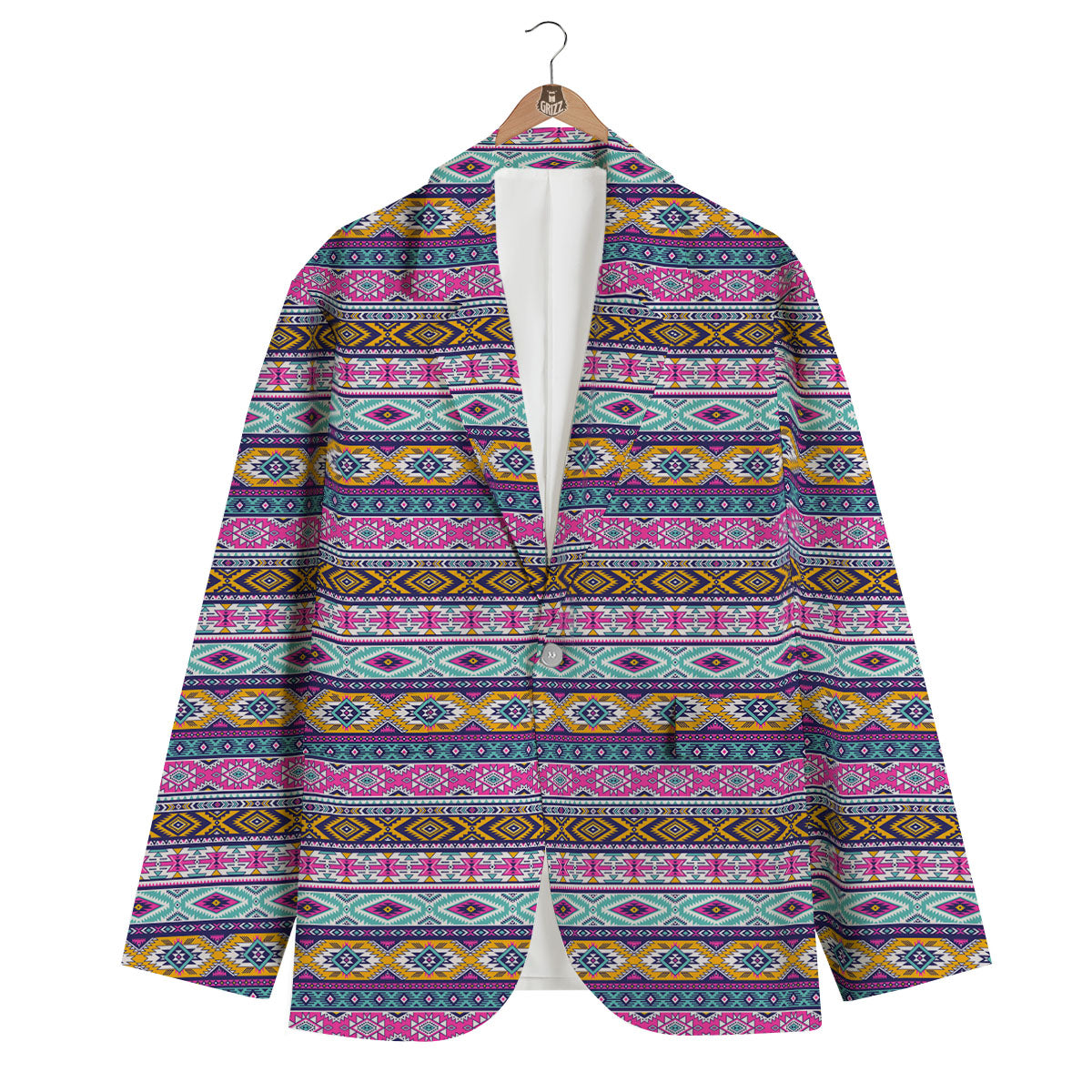 Aztec Bright Colors Print Pattern Men's Blazer-grizzshop