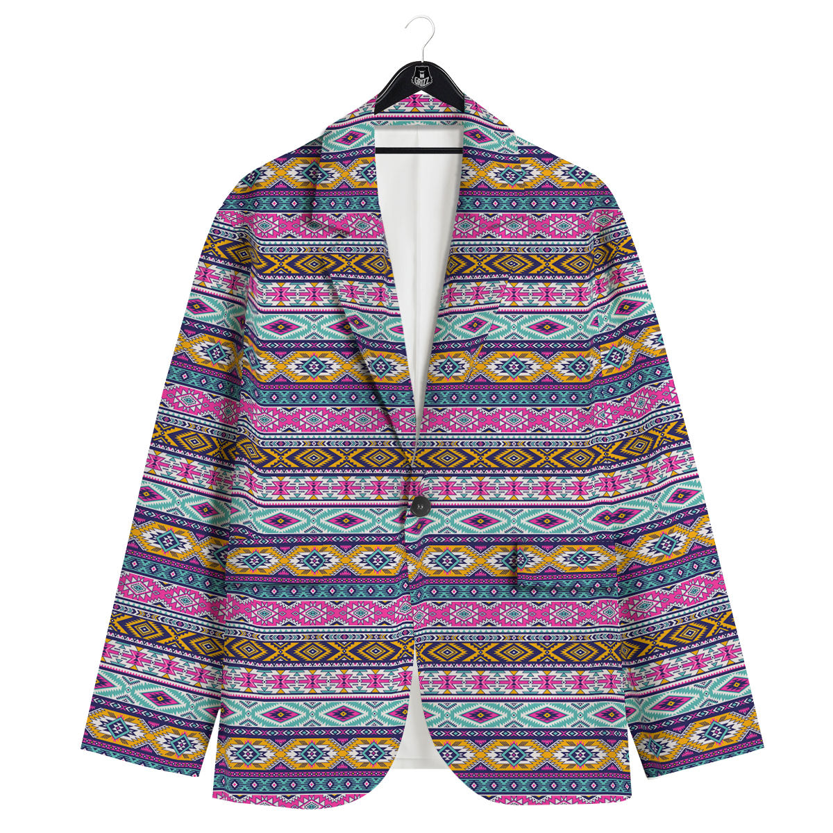 Aztec Bright Colors Print Pattern Men's Sport Coat-grizzshop
