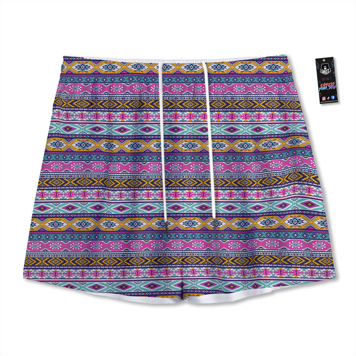Aries Sign Black And Gold Print Mesh Shorts