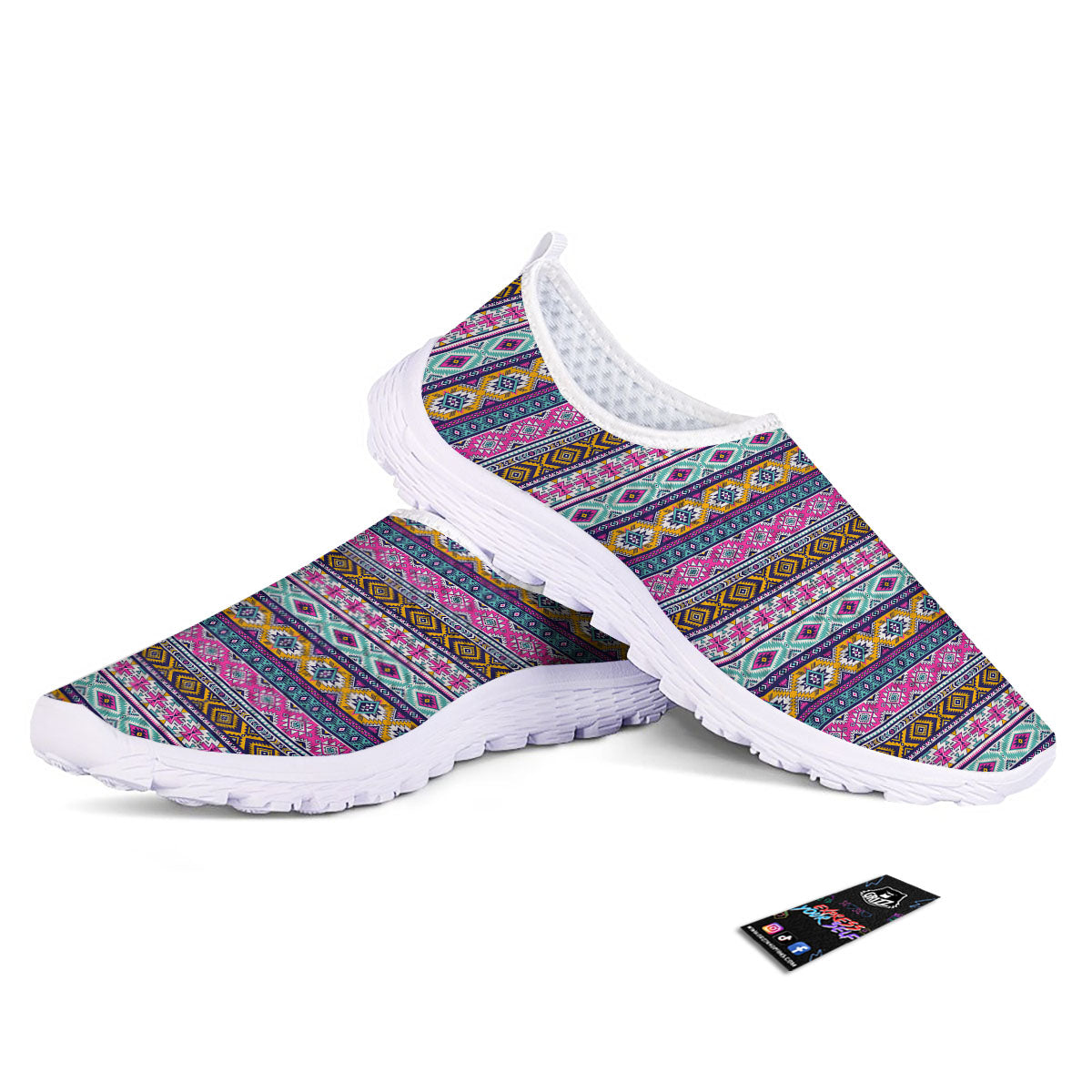 Aztec Bright Colors Print Pattern Nurse Shoes-grizzshop