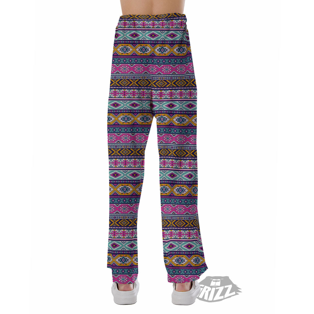 Aztec Bright Colors Print Pattern Pajama Pants-grizzshop