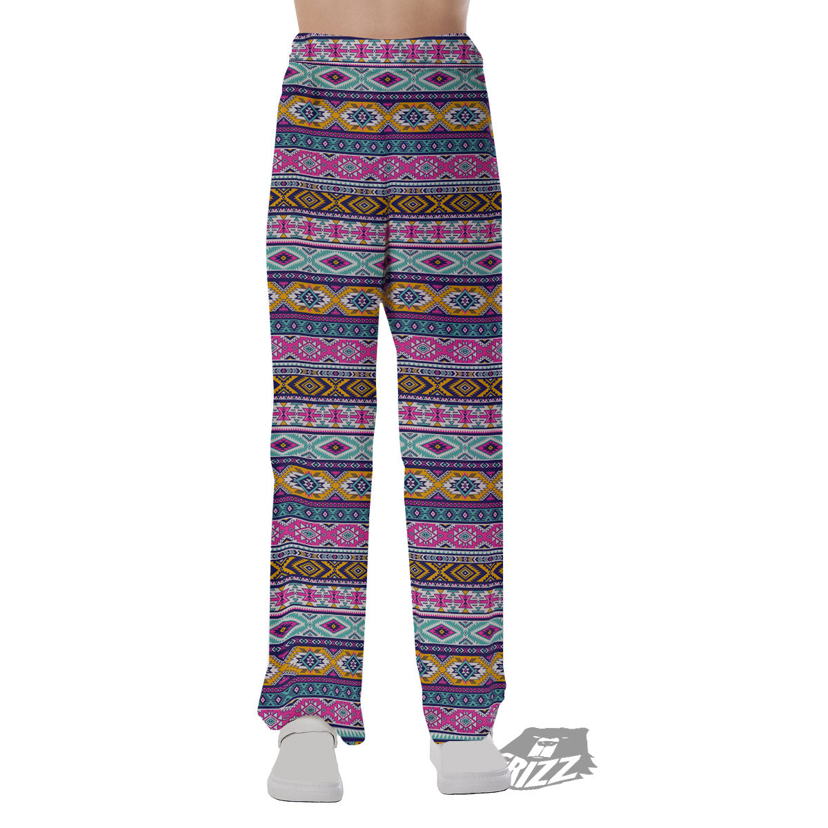 Aztec Bright Colors Print Pattern Pajama Pants-grizzshop