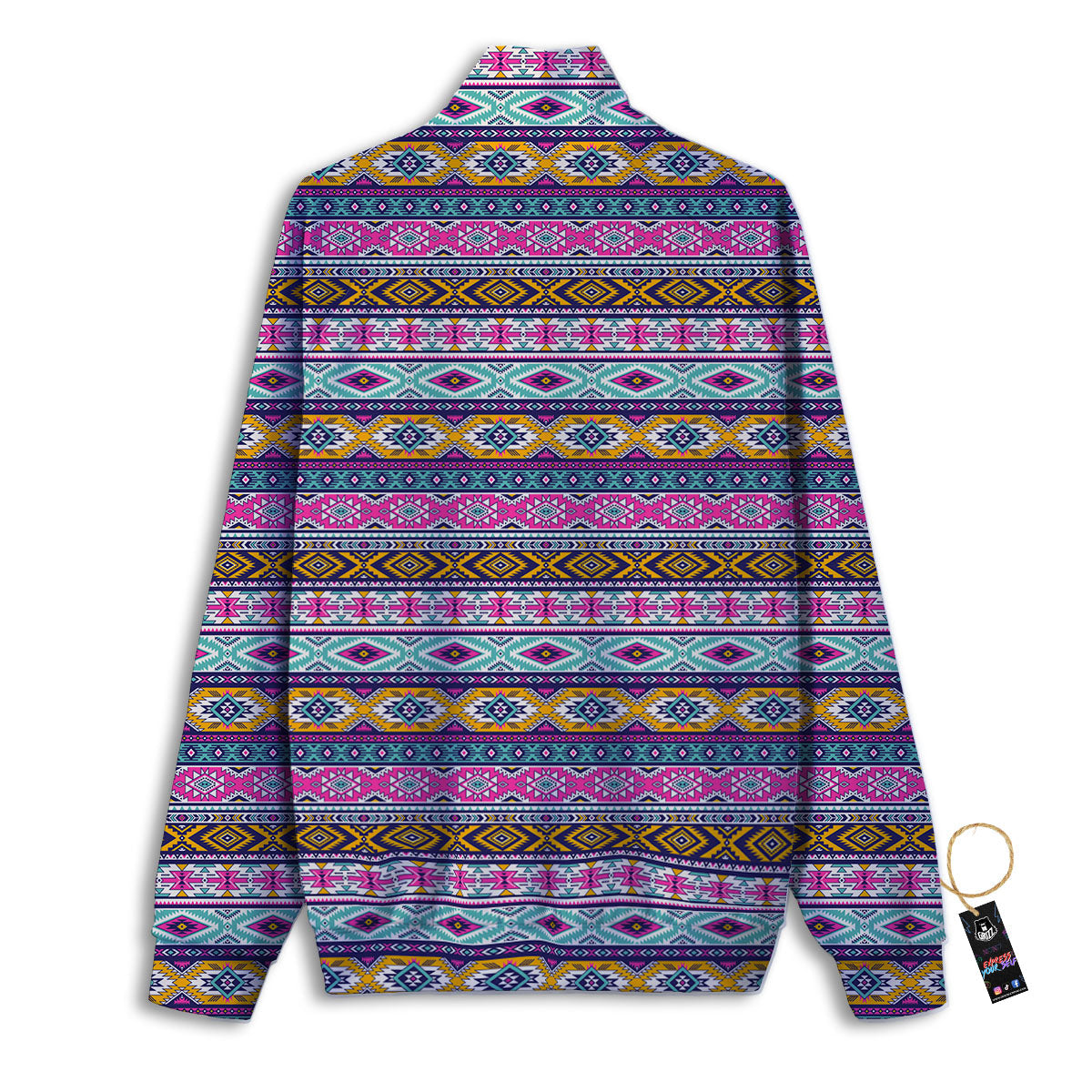 Aztec Bright Colors Print Pattern Track Jacket-grizzshop