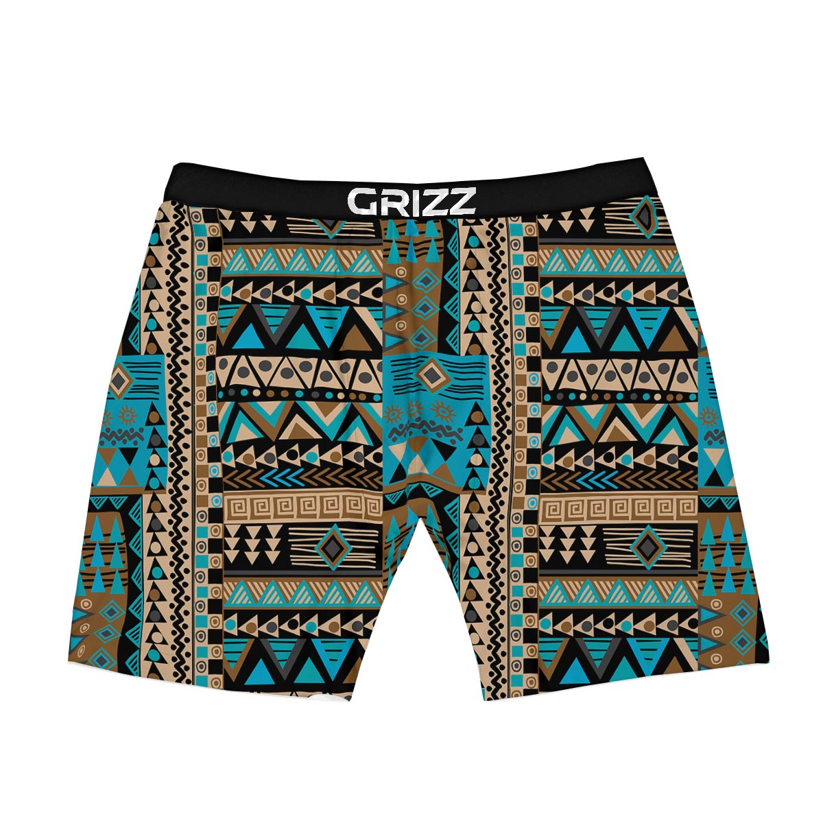 Aztec Brown And Teal Print Pattern Boxer Briefs-grizzshop