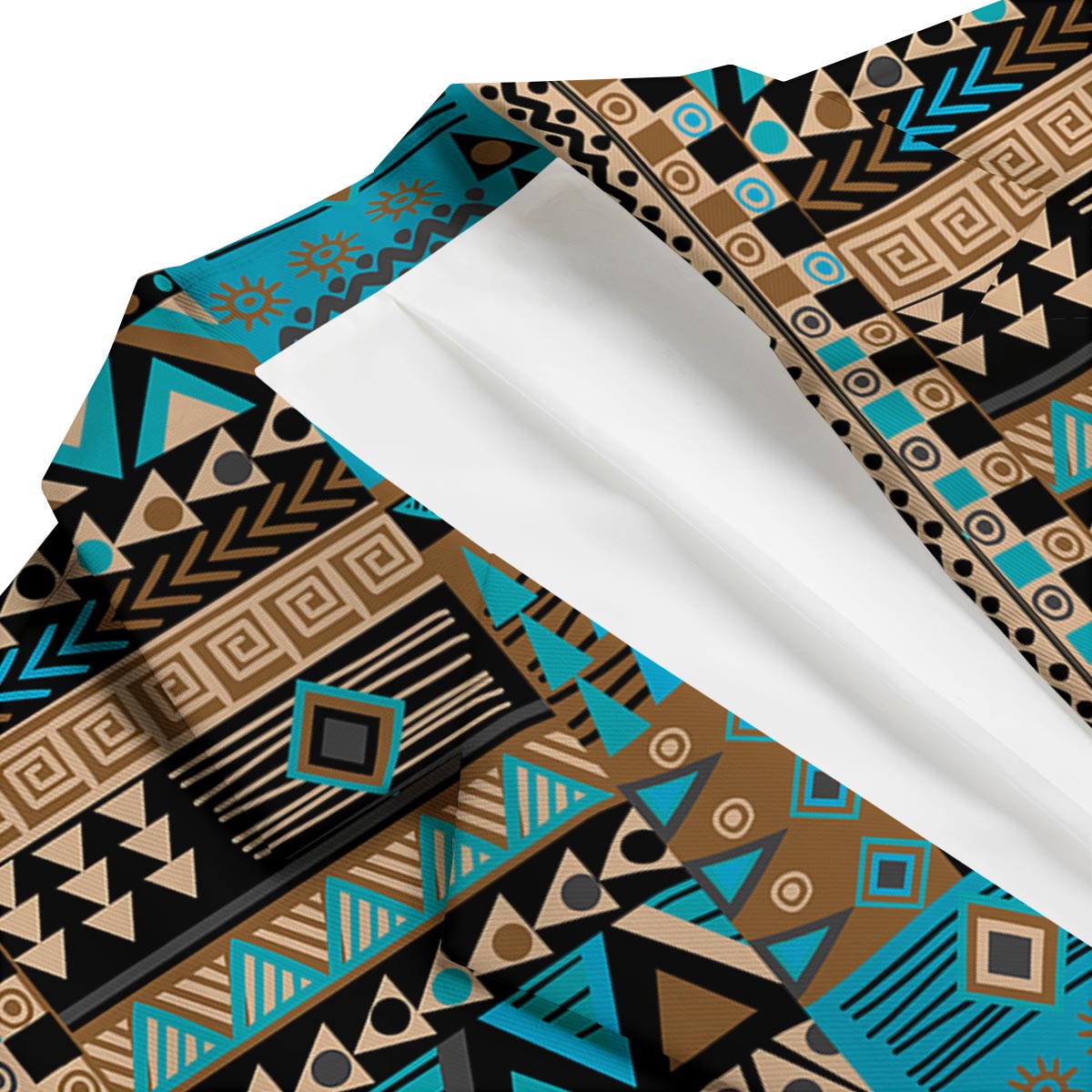 Aztec Brown And Teal Print Pattern Men's Blazer-grizzshop