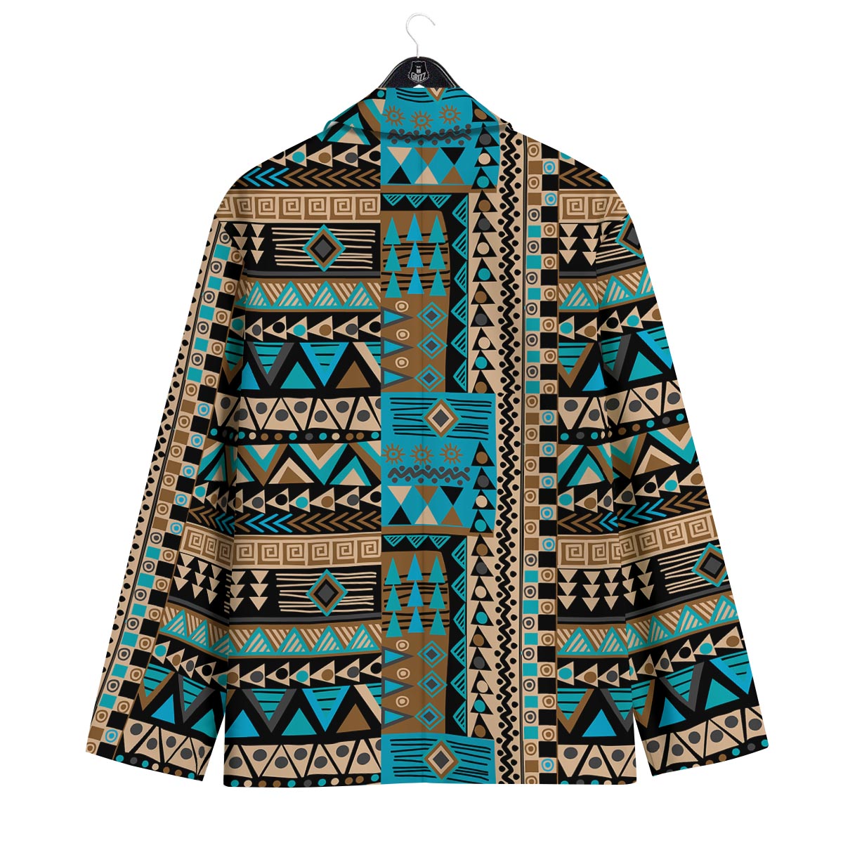 Aztec Brown And Teal Print Pattern Men's Sport Coat-grizzshop