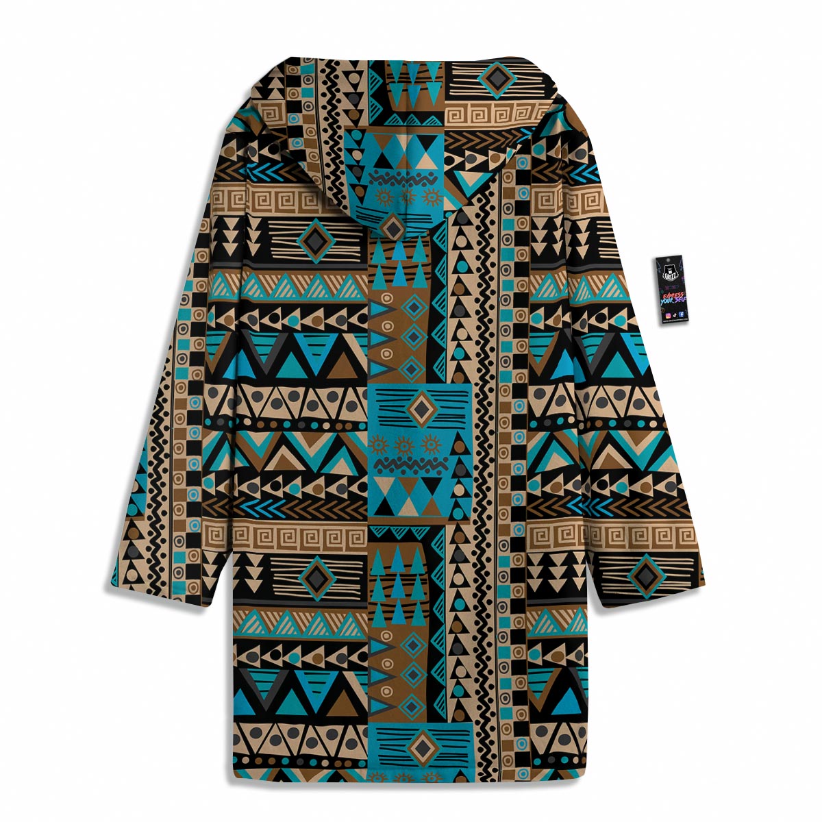 Aztec Brown And Teal Print Pattern Men's Windbreaker Jacket-grizzshop