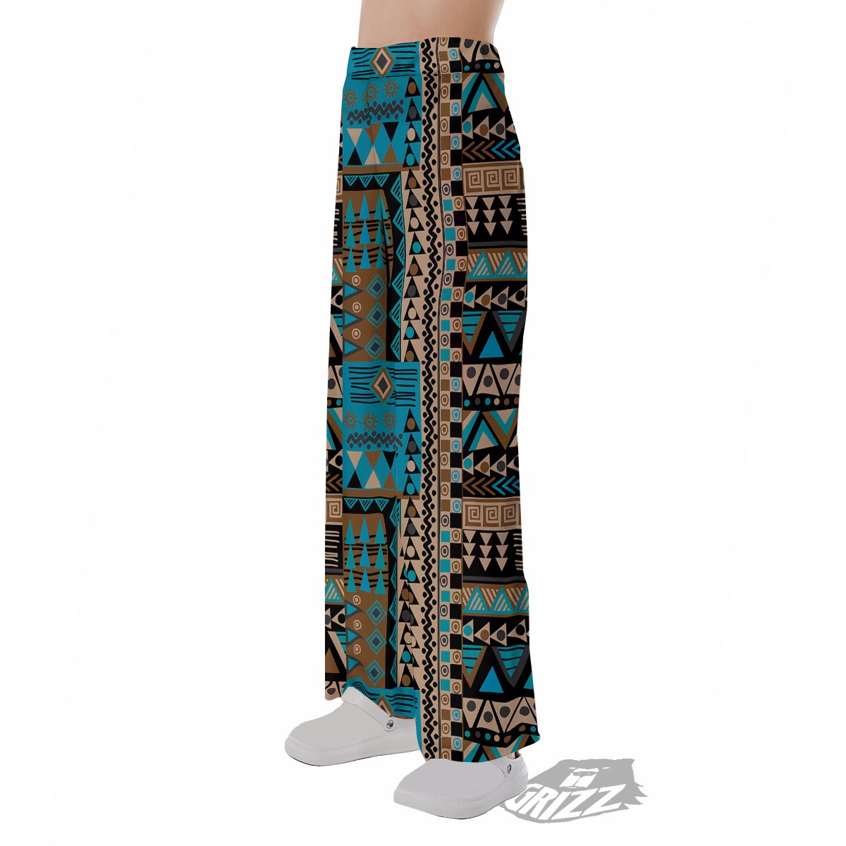 Aztec Brown And Teal Print Pattern Pajama Pants-grizzshop