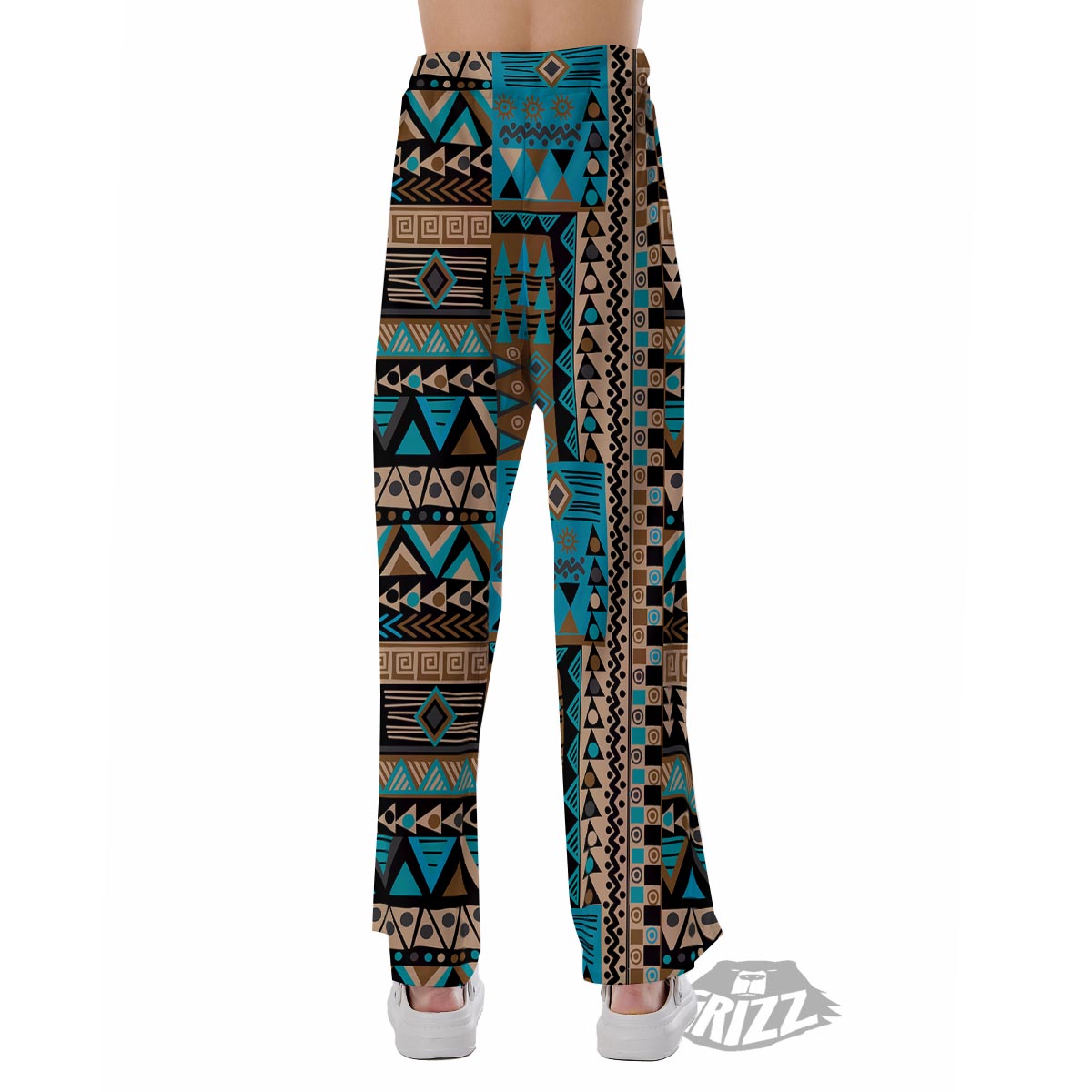 Aztec Brown And Teal Print Pattern Pajama Pants-grizzshop
