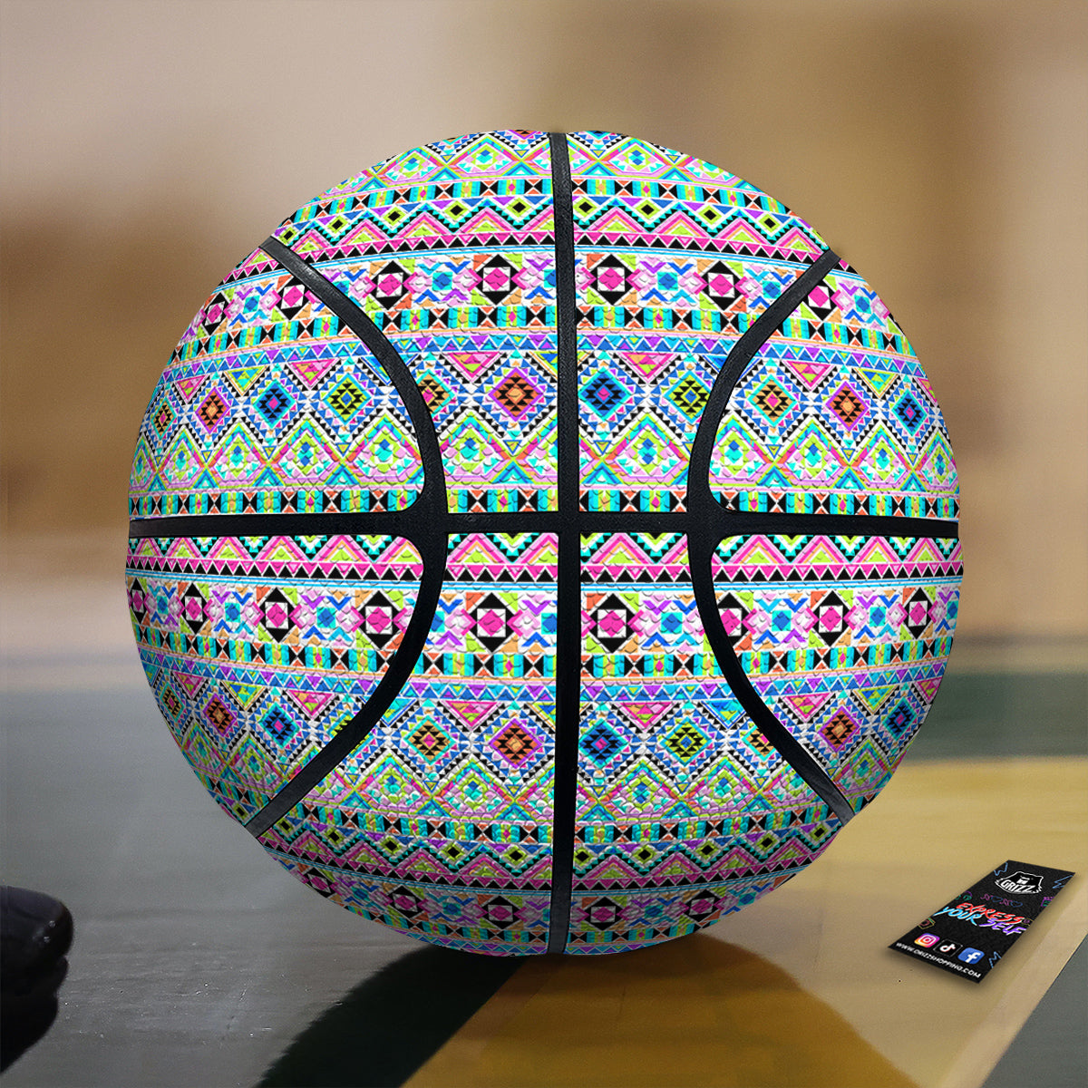 Aztec Colorful Print Pattern Basketball-grizzshop