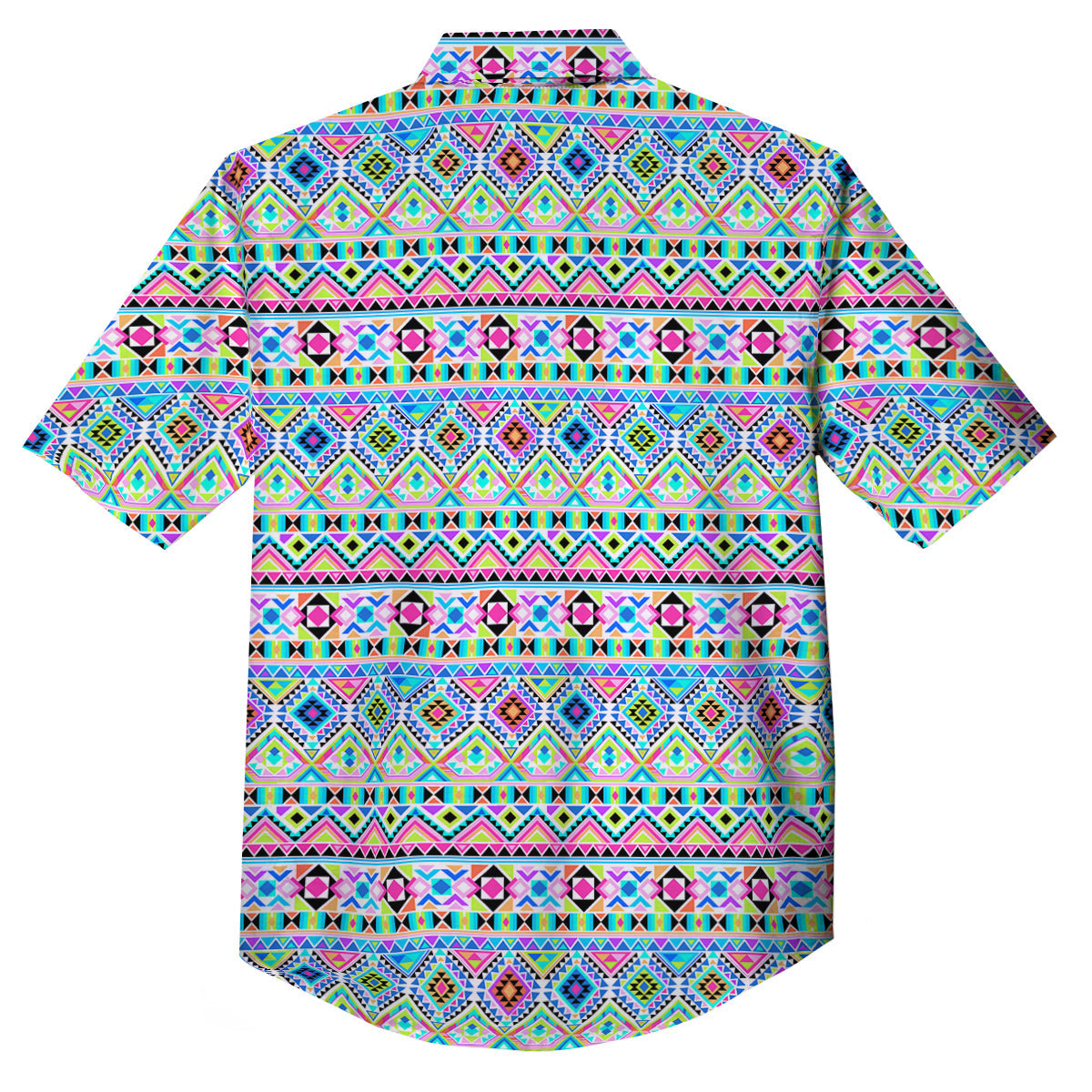 Aztec Colorful Print Pattern Button Up Shirt-grizzshop