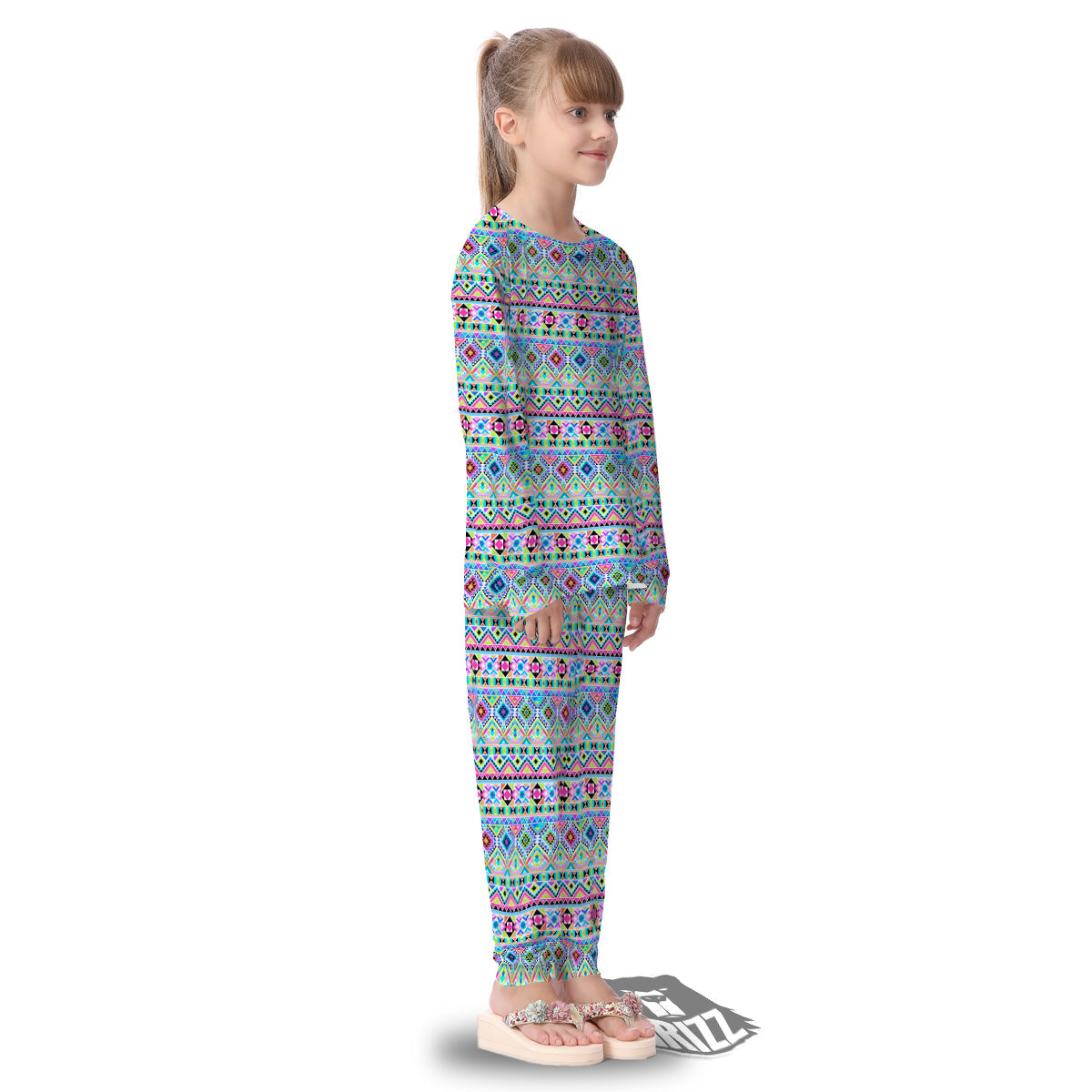 Aztec Colorful Print Pattern Kid's Pajamas-grizzshop