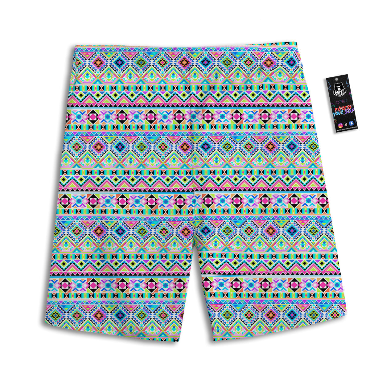 Aztec Colorful Print Pattern Men's Athletic Shorts