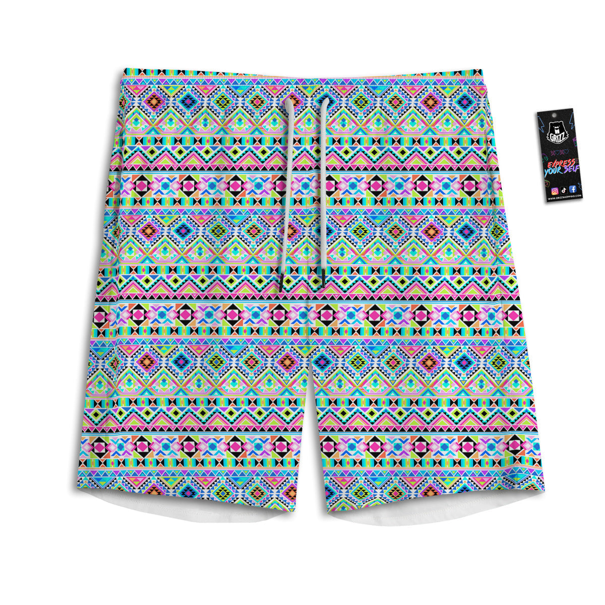 Aztec Colorful Print Pattern Men's Athletic Shorts