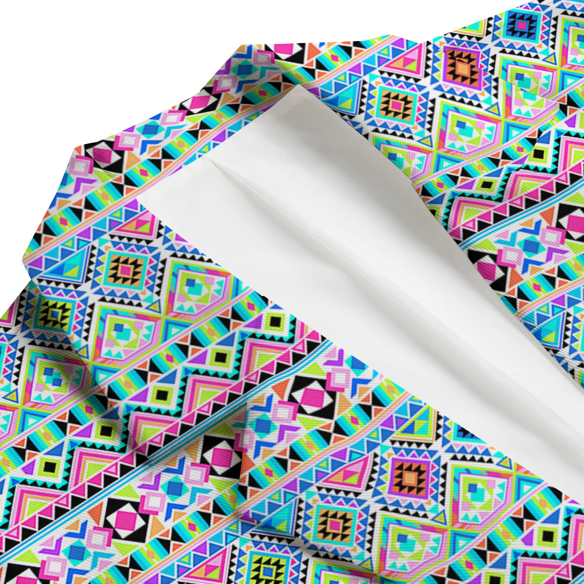 Aztec Colorful Print Pattern Men's Blazer-grizzshop