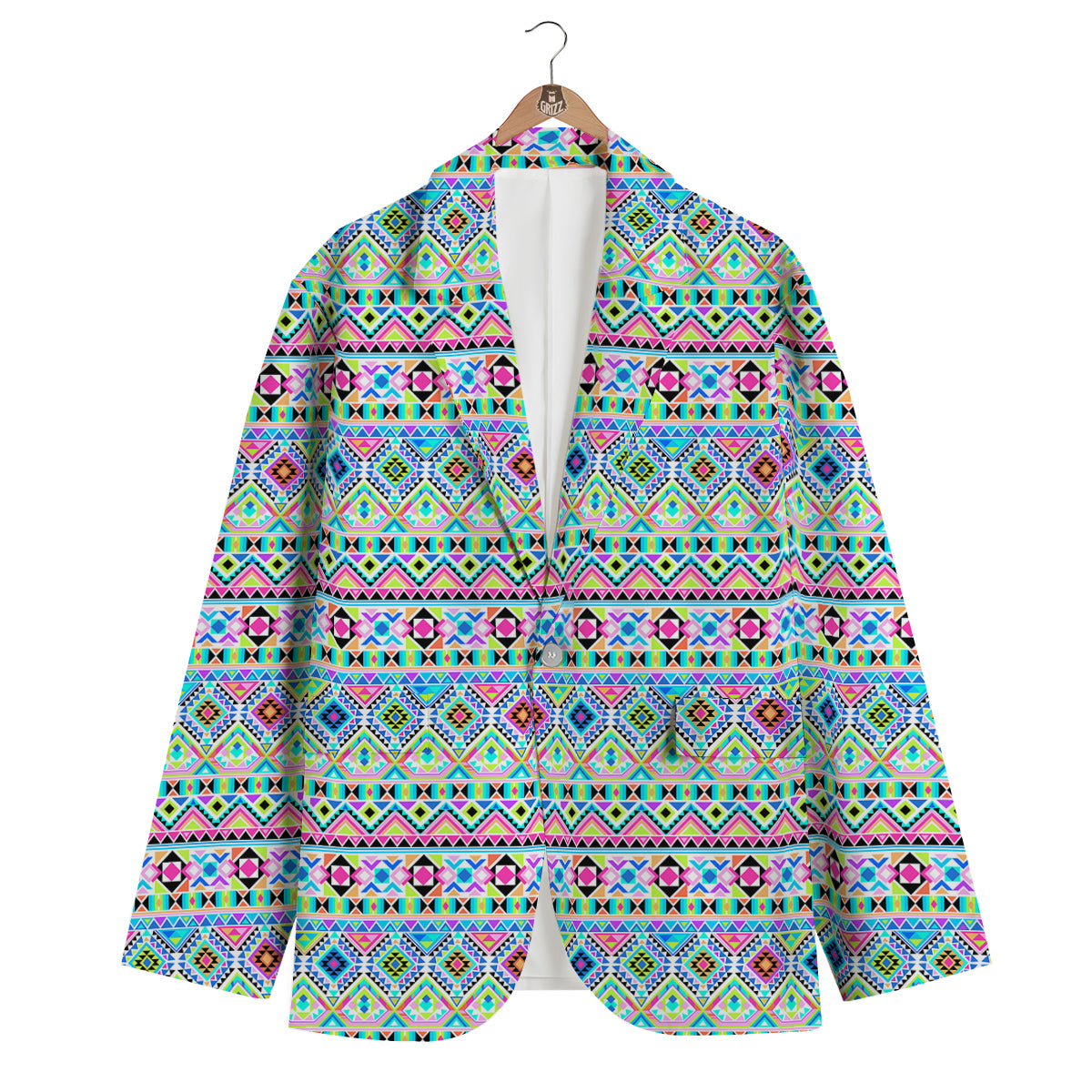 Aztec Colorful Print Pattern Men's Blazer-grizzshop