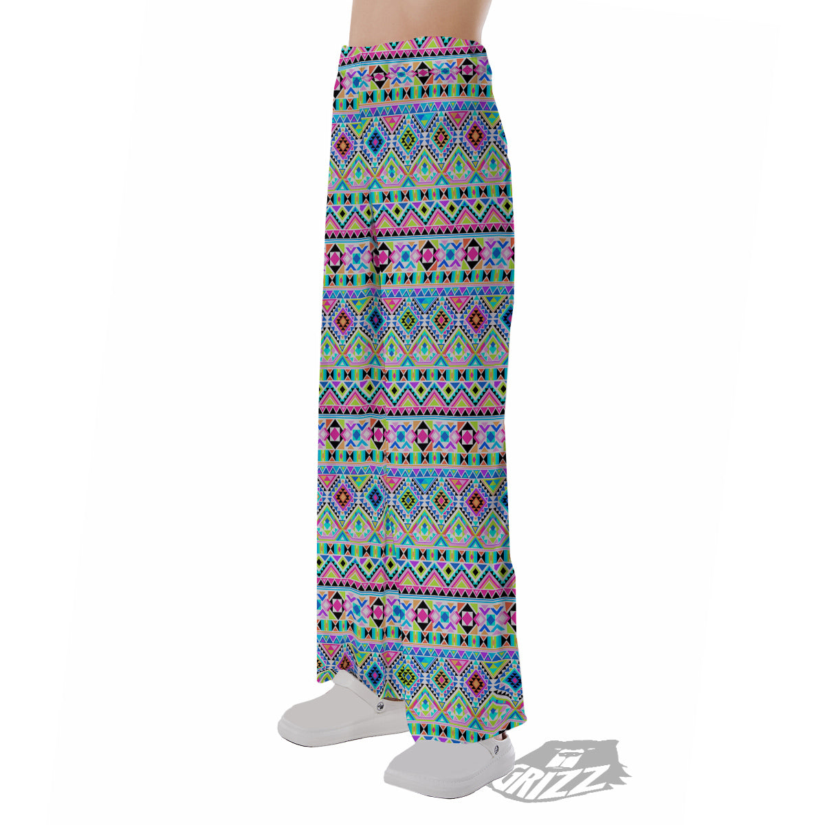 Aztec Colorful Print Pattern Pajama Pants-grizzshop